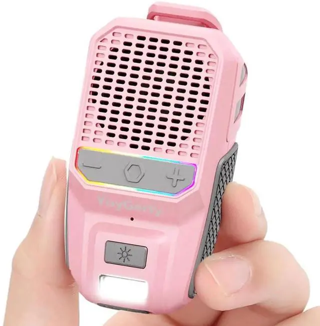 Main image of 2026 Upgrade Wearable Bluetooth 5.4 Speaker, IPX6 Waterproof Clip on Wireless Speakers, Portable Speaker with RGB Lights and Flash, Built-in Mic,15H Playtime for Cycling/Home/Party/Beach/Outdoor(Pink)