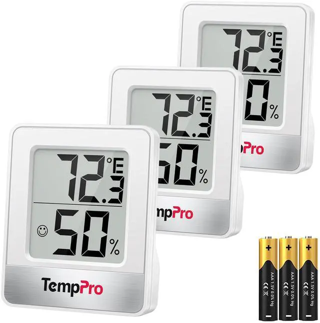 Main image of TempPro TP49 3 Pieces Digital Hygrometer Indoor Thermometer Humidity Meter Mini Hygrometer with Temperature and Humidity Monitor Outdoor and Room Thermometer Weather Station (Previously ThermoPro)