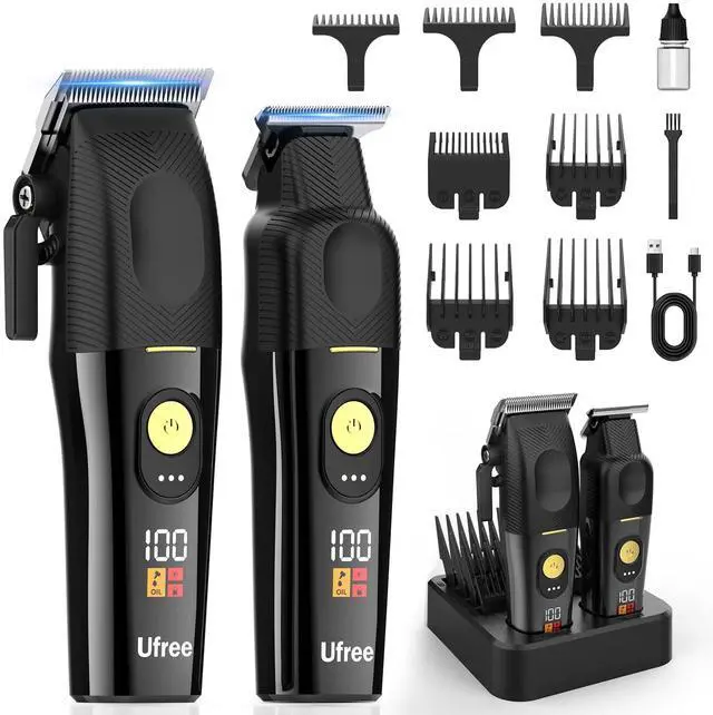 Main image of Ufree Professional Cordless Hair Clippers for Men, Barber Clippers & Trimmers Set with Storage Stand, Electric Shaver, Complete Hair Cutting Kit, Gifts for Men