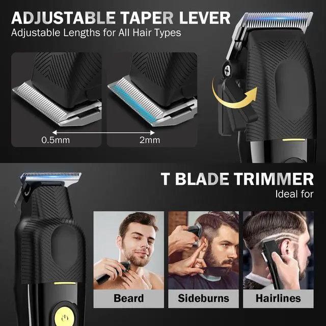 Alt view image 2 of 7 - Ufree Professional Cordless Hair Clippers for Men, Barber Clippers & Trimmers Set with Storage Stand, Electric Shaver, Complete Hair Cutting Kit, Gifts for Men