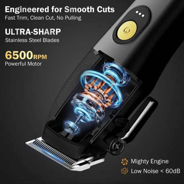 Alt view image 4 of 7 - Ufree Professional Cordless Hair Clippers for Men, Barber Clippers & Trimmers Set with Storage Stand, Electric Shaver, Complete Hair Cutting Kit, Gifts for Men