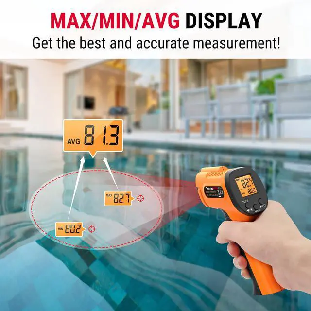 Alt view image 5 of 7 - TempPro Temperature Gun, Infrared Thermometer Gun with Laser, Laser Thermometer Gun -58-1022 , Meat Thermometer Digital with Super Long Probe, Food Thermometer for Cooking(Previously ThermoPro)