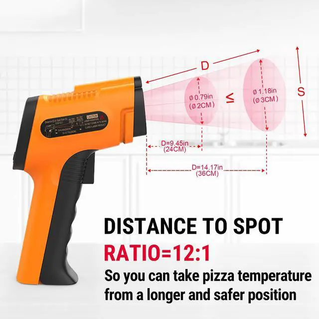 Alt view image 6 of 7 - TempPro Temperature Gun, Infrared Thermometer Gun with Laser, Laser Thermometer Gun -58-1022 , Meat Thermometer Digital with Super Long Probe, Food Thermometer for Cooking(Previously ThermoPro)
