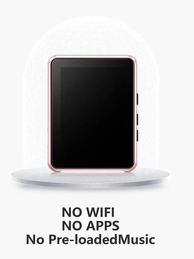 Alt view image 4 of 7 - KeenPlus 64GB MP3 Player with Bluetooth 5.3,Zinc Alloy Metal Portable Music Player,2.4" Small Touch Screen,HiFi Lossless Sound,FM Radio,3.5mm Jack,No WiFi for Summer Camp,Sports & Travel,Pink