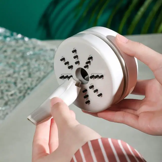 Alt view image 7 of 7 - Hallocool Desktop Vacuum Cleaner Mini Desk Vacuum Cleaner Portable Dust Crumb Sweeper Cute USB Vacuum for Picking up Crumbs Eraser Crumbs Pet Hairs Flakes Tiny Items on Desk Tabletop Keyboard