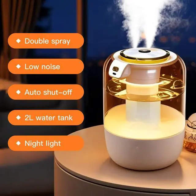 Alt view image 2 of 7 - SwiftCool Air Humidifier for Bedroom, 2L Quiet Cool Mist Humidifier for Plants Dorm Room Office Home Car Personal Humidificador with 3 Mist Modes & Night Light