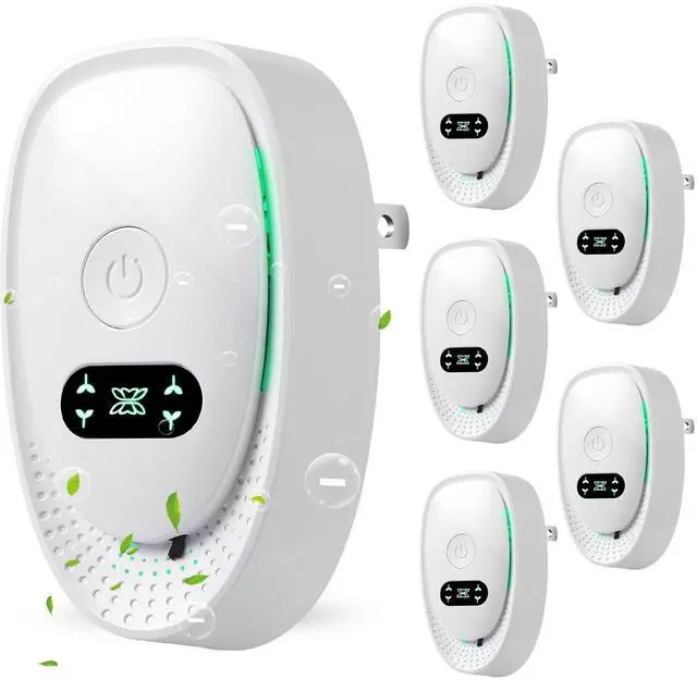 Main image of 6 Pack Plug-In Air Purifier & Negative Ionizer, Home & Office Air Freshener, Odor Eliminator for Pets, Smoke, Kitchen, Plug & Play, Quiet Operation (6 Units)