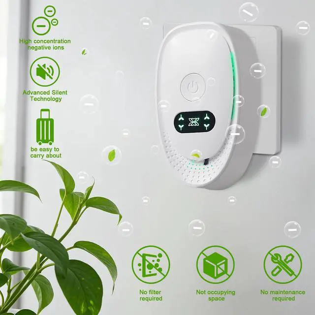 Alt view image 3 of 7 - 6 Pack Plug-In Air Purifier & Negative Ionizer, Home & Office Air Freshener, Odor Eliminator for Pets, Smoke, Kitchen, Plug & Play, Quiet Operation (6 Units)
