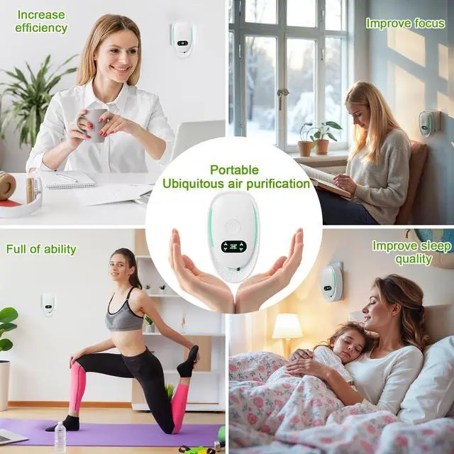 Alt view image 7 of 7 - 6 Pack Plug-In Air Purifier & Negative Ionizer, Home & Office Air Freshener, Odor Eliminator for Pets, Smoke, Kitchen, Plug & Play, Quiet Operation (6 Units)