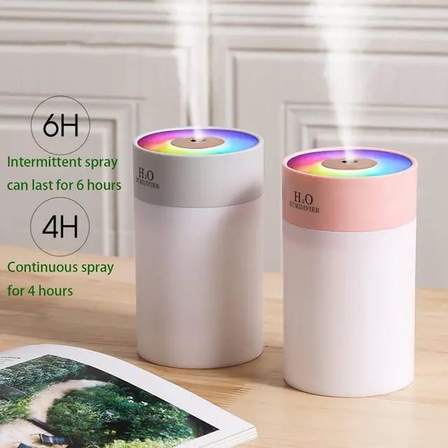 Alt view image 5 of 7 - Colorful 260ml Humidifier,USB Power Supply,With 7 Color LED, Air Humidifier,Mini Air Humidifier,Can add essential oil,Suitable for Study Room, Bedroom, Baby Room, Office, Car (White)