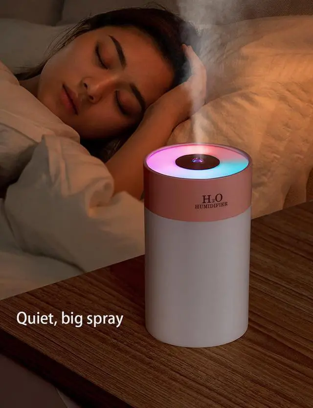 Alt view image 6 of 7 - Colorful 260ml Humidifier,USB Power Supply,With 7 Color LED, Air Humidifier,Mini Air Humidifier,Can add essential oil,Suitable for Study Room, Bedroom, Baby Room, Office, Car (White)