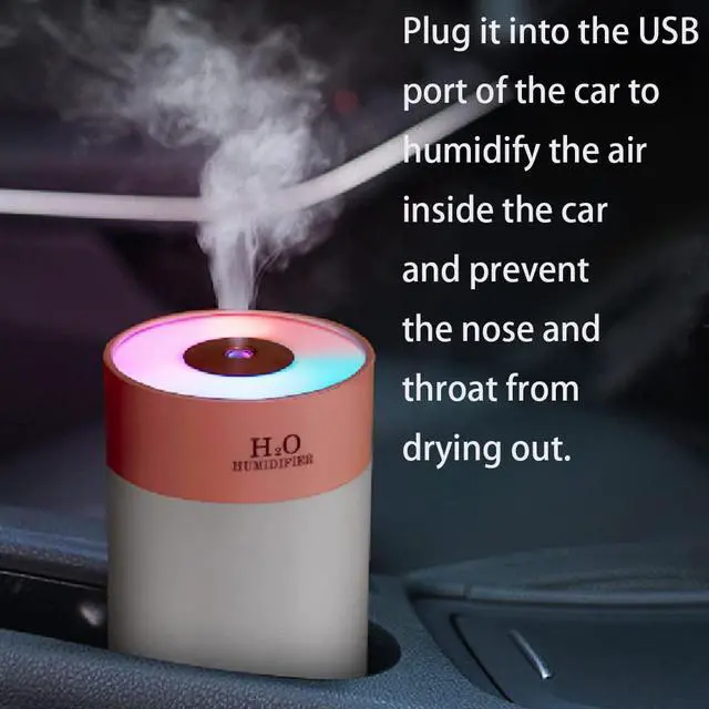 Alt view image 7 of 7 - Colorful 260ml Humidifier,USB Power Supply,With 7 Color LED, Air Humidifier,Mini Air Humidifier,Can add essential oil,Suitable for Study Room, Bedroom, Baby Room, Office, Car (White)