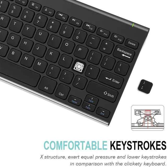 Alt view image 4 of 7 - Arteck Bluetooth Keyboard, Stainless Steel Universal Portable Wireless Bluetooth Keyboard for iOS iPad 10.2-inch, Air, Pro, Mini, Android, Windows Tablets PC Smartphone Built in Rechargeable Battery