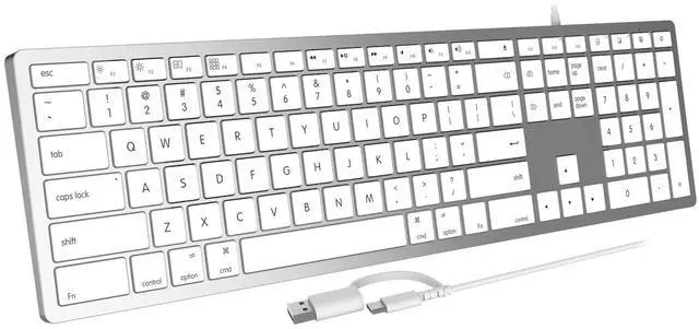 Main image of Acebaff Wired Keyboard for Mac, Compatible Apple Keyboard, Full Size, 20 Multimedia Shortcut Keys, USB A/USB C, for Apple Mac Pro/Mini,MacBook Pro/Air,iMac