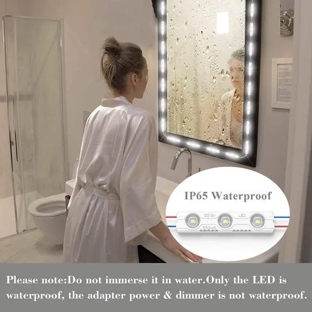 Alt view image 2 of 6 - Kintion LED Vanity Mirror Lights with RF Remote, Dimmable Hollywood Style 13ft(4m), Bathroom Waterproof, for Full Body Mirror, Makeup Mirror, Vanity Mirror, Bathroom Mirror(Mirror Not Include)