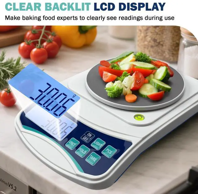 Alt view image 4 of 7 - SASVY Digital Lab Scale 1000g x 0.01g oz/g/ct/DWT/tl/gn/ozt Precision Electronic Scientific Scale Analytical Balance for Laboratory Jewelry Kitchen, Includes 100g Weight and 2 x AAA Batteries