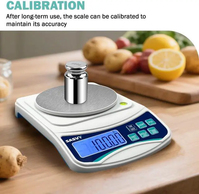 Alt view image 5 of 7 - SASVY Digital Lab Scale 1000g x 0.01g oz/g/ct/DWT/tl/gn/ozt Precision Electronic Scientific Scale Analytical Balance for Laboratory Jewelry Kitchen, Includes 100g Weight and 2 x AAA Batteries