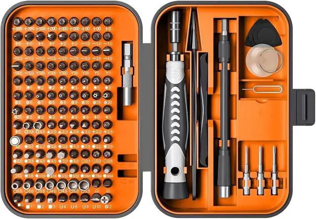 Main image of RARTOP Precision Screwdriver Set, 130 in 1 with 120 bits Repair Tool Kit, Magnetic Screwdriver Set with mini built-in box for Electronics iPhone Jewelers Game Console (130-IN-Orange)