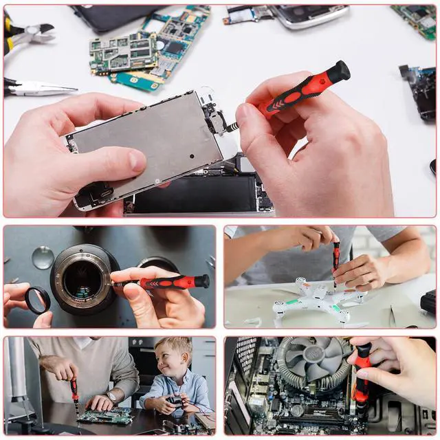 Alt view image 6 of 7 - SHARDEN Precision Screwdriver Set, 122 in 1 Electronics Magnetic Repair Tool Kit with Case for Repair Computer, iPhone, PC, Cellphone, Laptop, Nintendo, PS4, Game Console, Watch, Glasses etc (Red)