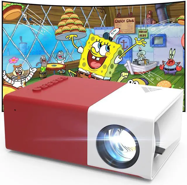 Main image of Projector with WiFi and Bluetooth, Mini Portable Projector 1080P HD 170" Movie Projector, Outdoor Projector Compatible with Phone/ Tablet/ Laptop/ TV Stick/ PS4/ HDMI Red (Red)