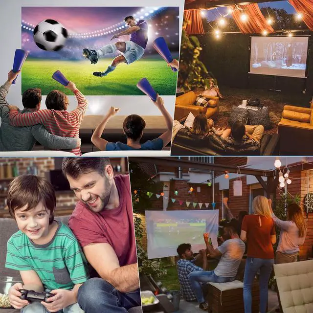 Alt view image 7 of 7 - Mini Video Projector, 1080P Supported, Portable Outdoor Movie Projector, 176" Display Compatible with TV Stick, HDMI, USB, VGA, AV for Home Entertainment