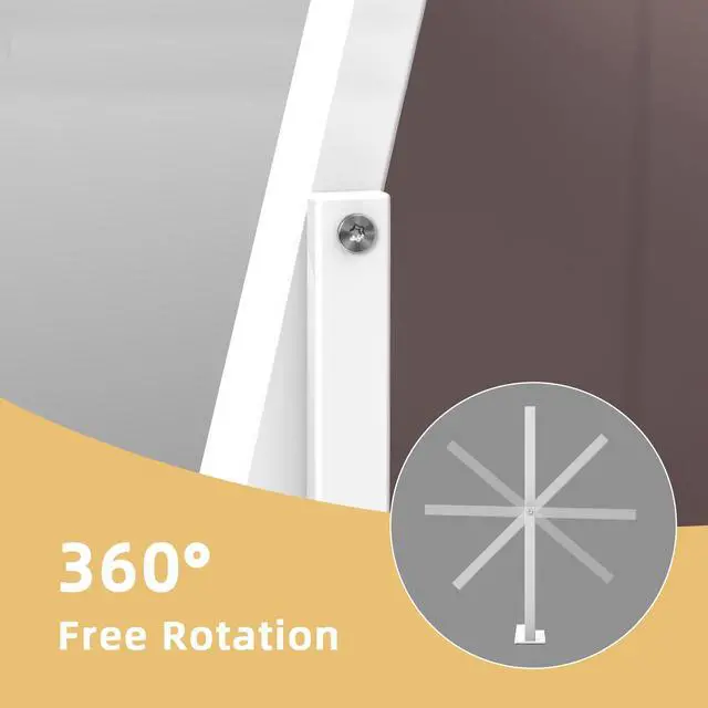 Alt view image 7 of 7 - FENCHILIN Vanity Mirror with Lights 16.14" x 11.81",Lighted Makeup Mirror and Hollywood Mirror with Smart Touch Control 3 Colors Dimmable LED Light, 360°Rotation 10X Magnification(White)