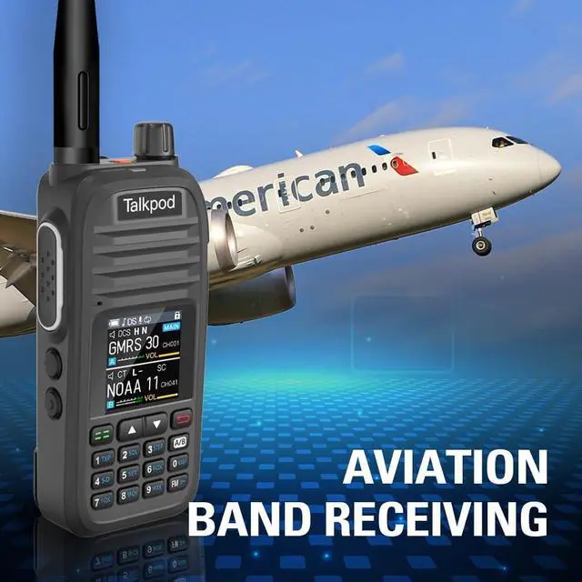 Alt view image 6 of 7 - Talkpod A36SE GMRS Handheld Radio Long Range, Multi Band Walkie Talkie with 771 Aviation Antenna 805 Antenna, Type-C Rechargeable Battery, AM/FM Reception, NOAA, Two Way Radio with Earpiece (Black)