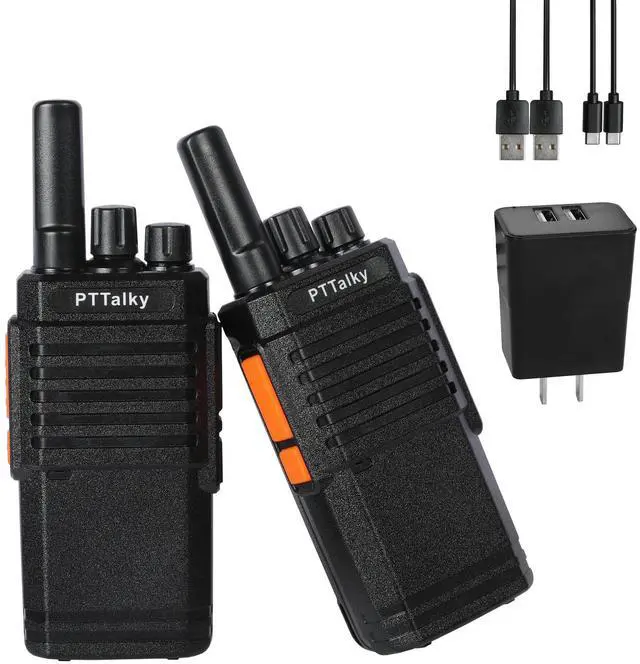 Main image of Walkie Talkies for Adults, FR2 Handheld Long Range Walkie Talkies, Portable FRS Two Way Radio, Rechargeable USB-C Charging, VOX, License Free, for Road Trip Hiking Cruise Camping 2 Pack Black