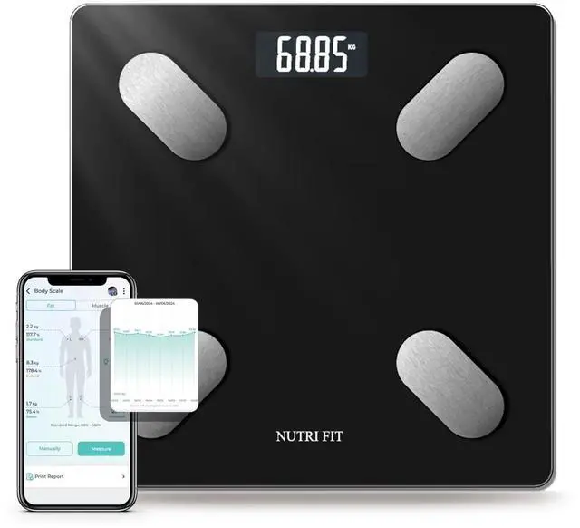 Main image of NUTRI FIT Smart Scale for Body Weight Body Composition Monitor, Bathroom Digital Weighing Scale with BMI, Body Fat, Muscle Mass, Accurate Bluetooth Home User Health Equipment Sync Apps