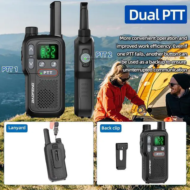 Alt view image 5 of 7 - Walkie Talkies Long Range for Adults,Rechargeable FRS Walkie Talkies with Earpiece 2 Way Radio NOAA Walky Talky with Flashlight VOX 1500mAh Battery USB-C Charger for Camping Hunting Cruise Ship,2Pack