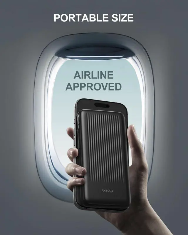 Alt view image 7 of 7 - Ansody 2-Pack Portable Charger, 10000mAh 22.5W Compact USB C Power Bank Fast Charging with 2 Outputs & 2 Inputs, LED Display Battery Pack Compatible with iPhone Samsung iPad Tablets, Black & Black