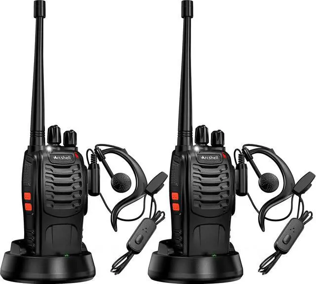 Main image of Arcshell Rechargeable Long Range Two-Way Radios with Earpiece 2 Pack Arcshell AR-5 Walkie Talkies Li-ion Battery and Charger Included