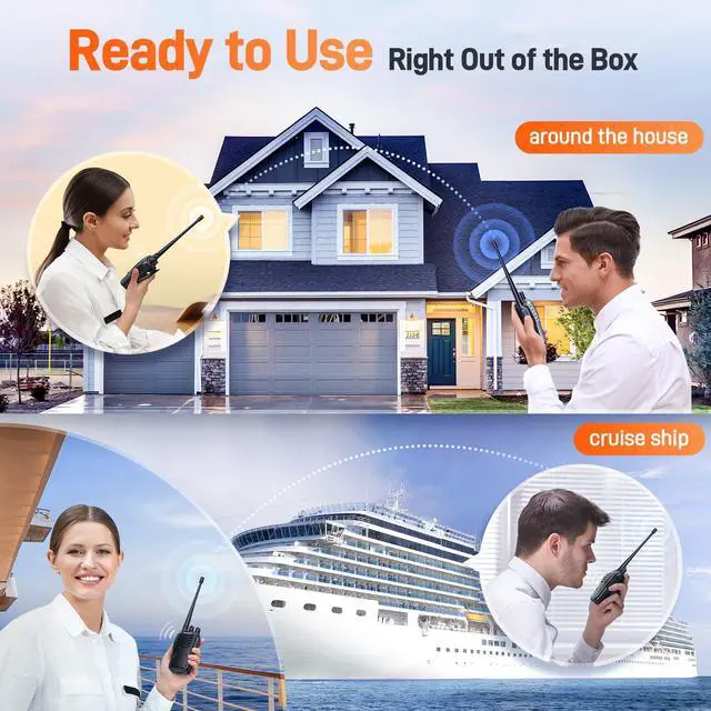 Alt view image 3 of 7 - Arcshell Rechargeable Long Range Two-Way Radios with Earpiece 2 Pack Arcshell AR-5 Walkie Talkies Li-ion Battery and Charger Included