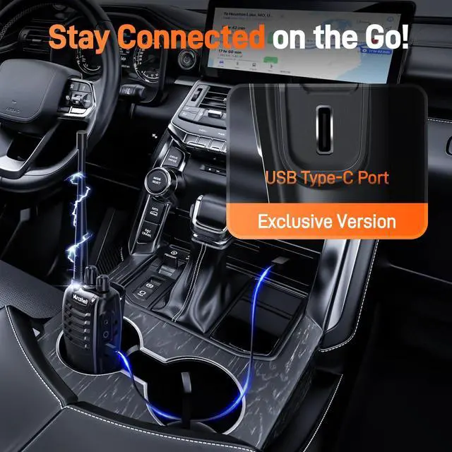 Alt view image 5 of 7 - Arcshell Rechargeable Long Range Two-Way Radios with Earpiece 2 Pack Arcshell AR-5 Walkie Talkies Li-ion Battery and Charger Included