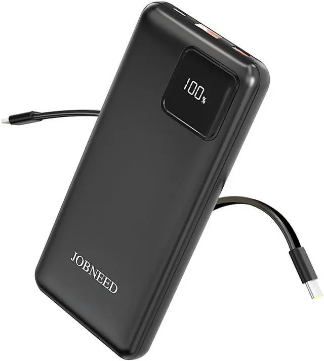 Main image of Power Bank with Cords Wires 10000mAh, Type C Fast charging Portable Charger power bank,Slim Travel Battery Pack 4 Outputs 2 Inputs,3A Fast Charging phone charger compatible with IPhone Samsung Android