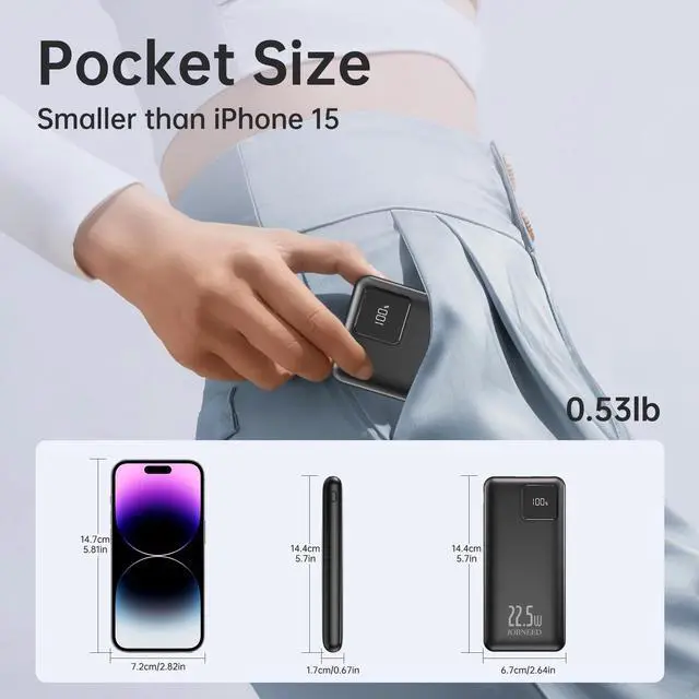 Alt view image 6 of 7 - Power Bank with Cords Wires 10000mAh, Type C Fast charging Portable Charger power bank,Slim Travel Battery Pack 4 Outputs 2 Inputs,3A Fast Charging phone charger compatible with IPhone Samsung Android