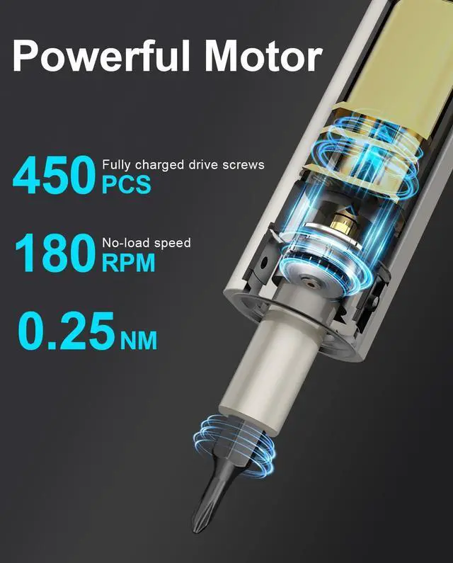 Alt view image 4 of 7 - HYCHIKA Precision Screwdriver Set, Mini Electric Screwdriver 67-in-1 with 52 Magnetic Bits, 3 Torque Settings, LED Light & Rechargeable Repair Tool Kit for Computer Phone Camera