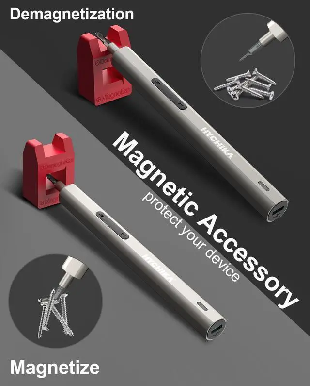 Alt view image 6 of 7 - HYCHIKA Precision Screwdriver Set, Mini Electric Screwdriver 67-in-1 with 52 Magnetic Bits, 3 Torque Settings, LED Light & Rechargeable Repair Tool Kit for Computer Phone Camera