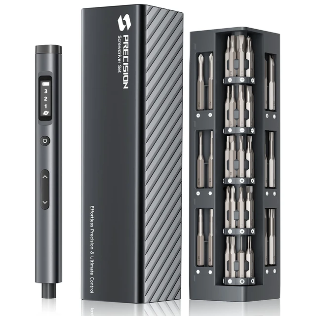 Main image of SUFICY 3.7V Mini Electric Screwdriver, 57-in-1 Magnetic Screwdriver Set, Precision Screwdriver Set, Cordless Screwdriver with LED Light, 3 Torque Settings Repair Tool Set for Phone Camera Laptop Watch
