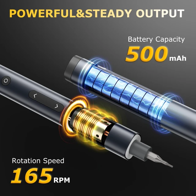 Alt view image 3 of 6 - SUFICY 3.7V Mini Electric Screwdriver, 57-in-1 Magnetic Screwdriver Set, Precision Screwdriver Set, Cordless Screwdriver with LED Light, 3 Torque Settings Repair Tool Set for Phone Camera Laptop Watch