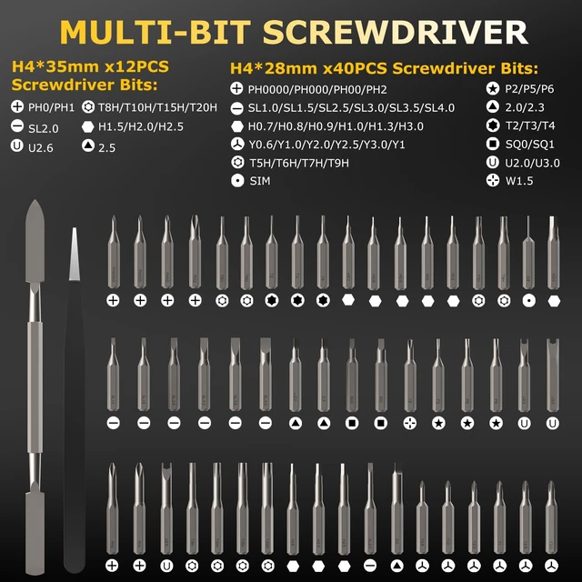 Alt view image 4 of 6 - SUFICY 3.7V Mini Electric Screwdriver, 57-in-1 Magnetic Screwdriver Set, Precision Screwdriver Set, Cordless Screwdriver with LED Light, 3 Torque Settings Repair Tool Set for Phone Camera Laptop Watch