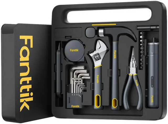 Main image of Fanttik S1 NEX Studio Electric Screwdriver Tool Kit, 3 Torque Settings, Max 6N.m, 10 Magnetic Bits, 7 Types Tools, Hex Keys, Spanner, Claw Hammer, Household Tool Kits for Home Repairs, Idea DIY