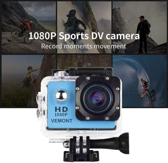Alt view image 5 of 7 - Action Camera, 1080P 12MP Sports Camera Full HD 2.0 Inch Action Cam 30m/98ft Underwater Waterproof Camera with Mounting Accessories Kit