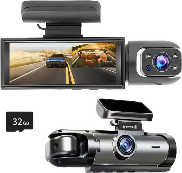 Main image of YOVDA 1080P Dual Camera Dash Cam for Cars, Driving Recorder with IR Night Vision, Loop Recording, Wide Angle Lens - 3.16 Inch IPS Screen,Parking Mode, Car Camera with 32GB TF Card