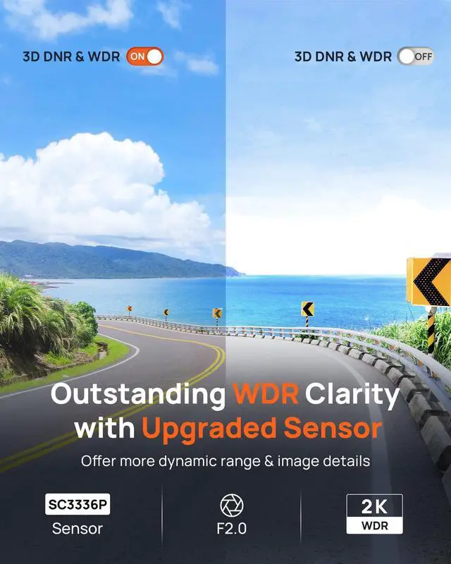 Alt view image 4 of 7 - 70mai Dash Cam M310, Dash Camera for Cars 1296P QHD, Smart Dash Cam Front Built in WiFi, 130° Wide-Angle FOV, WDR, Night Vision, iOS/Android Mobile App, Loop Recording, Parking Monitor, Time-Lapse