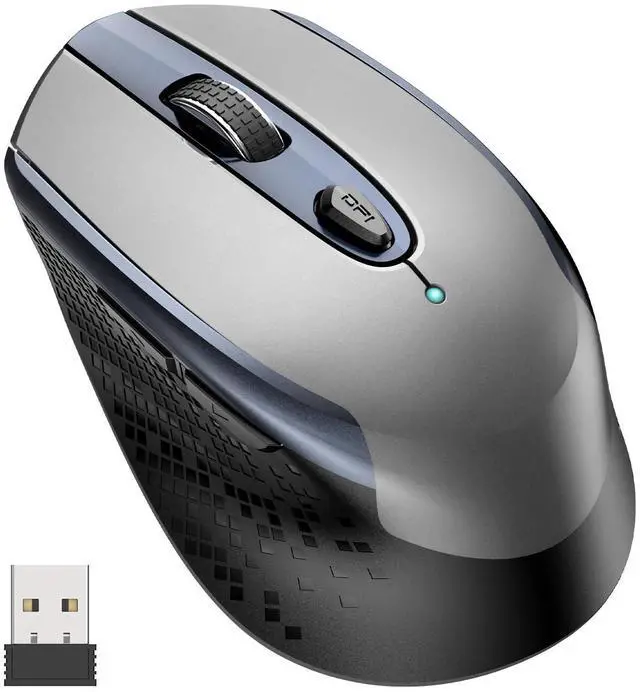 Main image of cimetech Wireless Mouse, Silent 2.4G Computer Mice Cordless with 3 Adjustable DPI,Ergonomic Mouse for Laptops, Desktops,PC, Notebook,ChromeBook, Galaxy Book,-Grey