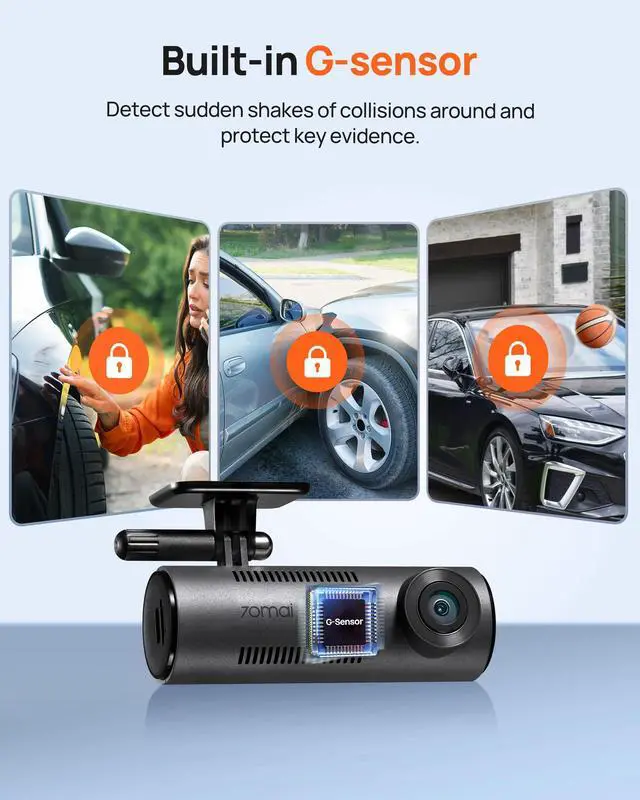 Alt view image 6 of 7 - 70mai Dash Cam M310, Dash Camera for Cars 1296P QHD, Smart Dash Cam Front Built in WiFi, 130° Wide-Angle FOV, WDR, Night Vision, iOS/Android Mobile App, Loop Recording, Parking Monitor, Time-Lapse