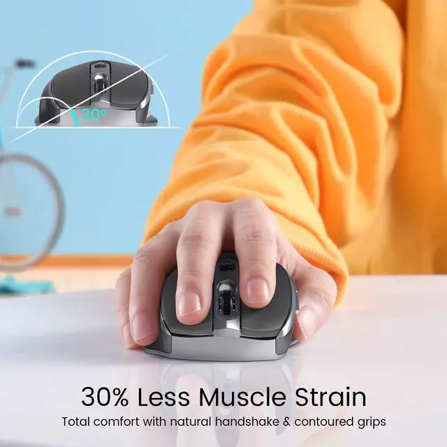 Alt view image 2 of 7 - Wireless Mouse, D-09 Computer Mouse USB Cordless Mice for Laptop, Ergo Grips, Lightspeed 5-Level 2400 DPI, 16 Months Battery, Portable for PC Mac Chromebook (Graphite Grey, 1 Pack)