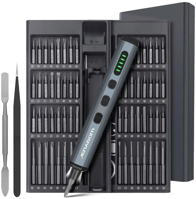 Main image of JENABOM 3.7V Electric Screwdriver, Mini Precision Screwdriver Set, 64 Magnetic Bits, Magnetic Storage, Rechargeable,Cordless, Repair Tool Kit for Electronics Phone Camera Laptop Watch