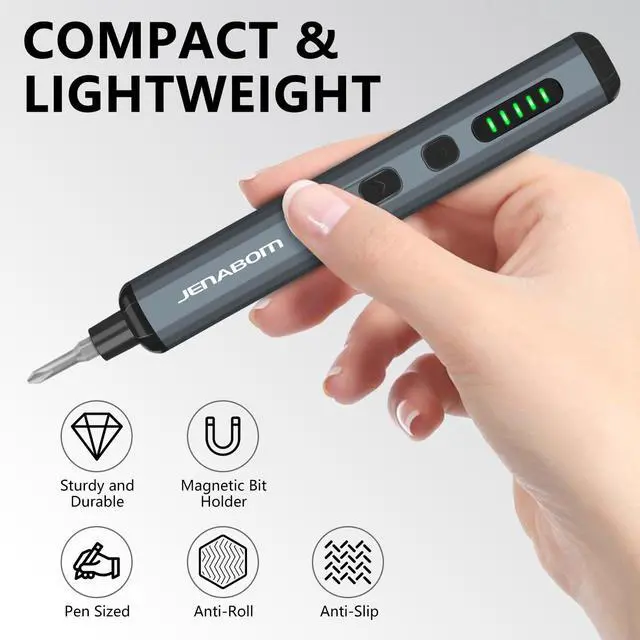 Alt view image 7 of 7 - JENABOM 3.7V Electric Screwdriver, Mini Precision Screwdriver Set, 64 Magnetic Bits, Magnetic Storage, Rechargeable,Cordless, Repair Tool Kit for Electronics Phone Camera Laptop Watch